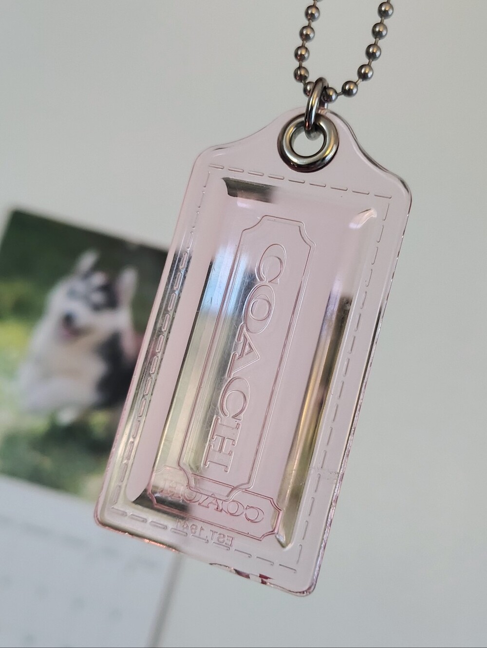 Coach Acrylic Pink Clear Hang Tag